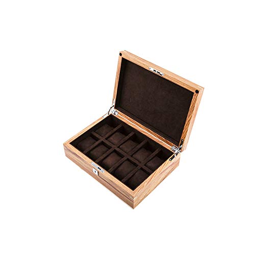 watch box Caja de Reloj de Madera Maciza Pura Caja de colección de exhibición de Reloj mecánico Caja de Almacenamiento de Reloj Grano de Madera Natural con Cerradura