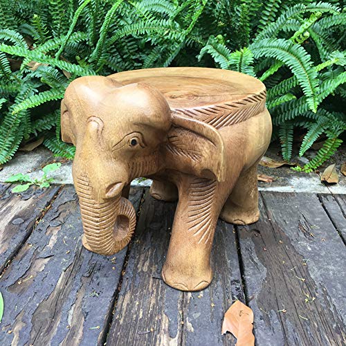 WDDLD Mesa De Centro De Madera Maciza, Taburete con Forma De Elefante Taburete De Animal De Dibujos Animados/Taburete De Lavado/Otomana/Banco De Zapatos para Cambio De Hogar Solid Wood Elephant