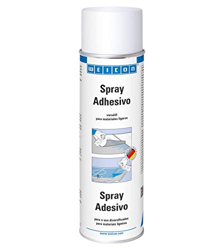 WEICON 11800500-36 Spray, 500 ml, El Adhesivo Pega Materiales Ligeros (Textiles, Papel, plástico, etc.), transparente