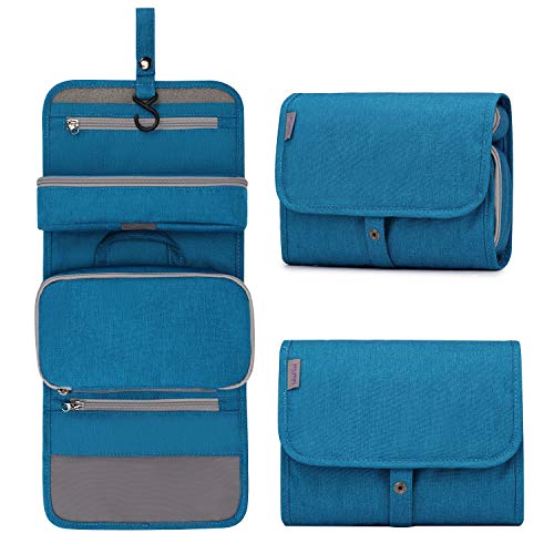 Wind Took Neceser de Hombre y Mujer Bolsa de Aseo Colgante Organizador Cosmético Resistente al Agua Plegable Neceser para Vacaciones Viajes de Negocios Azul