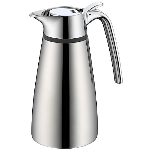 WMF Concept - Jarra térmica de acero inoxidable (0,6 L, con cierre abatible, para té o café, acero inoxidable pulido, mantiene caliente 12 horas, 24 horas frío)