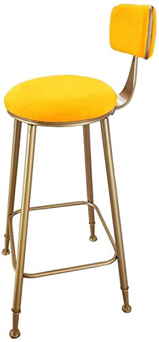 WRISCG Taburetes de Bar Taburete Alto de mostrador Moderno Asiento de Tela de Terciopelo con reposapiés y Respaldo para Bar, Pub, Comedor, Cocina, Muebles para el hogar (tamaño: 75 cm)