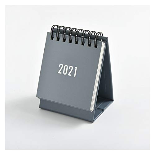 WXL Calendario de Escritorio 2021 Calendario Simple Dask Negro Blanco Gris Series Desktop Calendar Oficina Planificador de Doble horario Diario Tabla Calendario de sobremesa (Color : 2021 Grey)