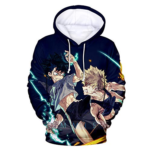 XXzssxs My Hero Academia, Sudaderas con Capucha 3D para Hombre con Bolsillos