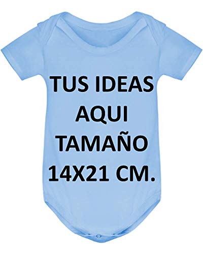 Yisama Mono de Bebe Personalizado, Bodies Recién Nacidos Sin Mangas. Peleles o Pijamas. Azul 3 Meses.