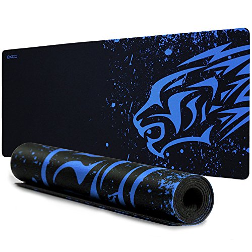 YISK - Alfombrilla de ratón para Videojuegos (tamaño XL, 700 x 300 x 2 mm, Teclado extendido con Base de Goma Antideslizante para PC, Ordenador y Ordenador portátil (Leopardo Azul)