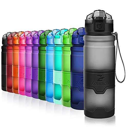 ZOUNICH Botella Agua Deporte Botellas Agua Niños sin BPA, Reutilizable Tritan Plástico Ecologica con Filtro, 400ml/500ml700ml/1l, Cantimploras para Gimnasio, Bicicleta, Colegio, Oficina, Viajes