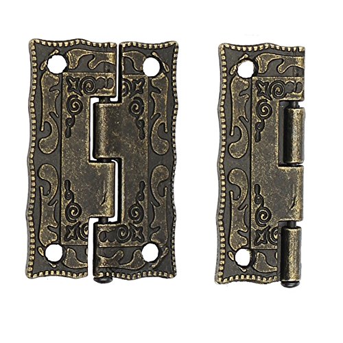 10 bisagras de bronce antiguo para puerta de armario, cajón, minibisagra decorativa para joyería, caja de almacenamiento de madera, muebles, hardware