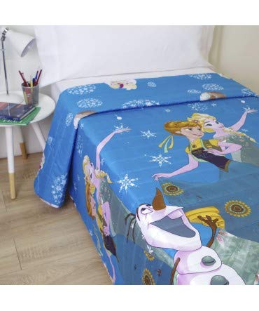 10XDIEZ Colcha Verano Frozen 2 - Medidas colchas/edredones - Cama de 90cm