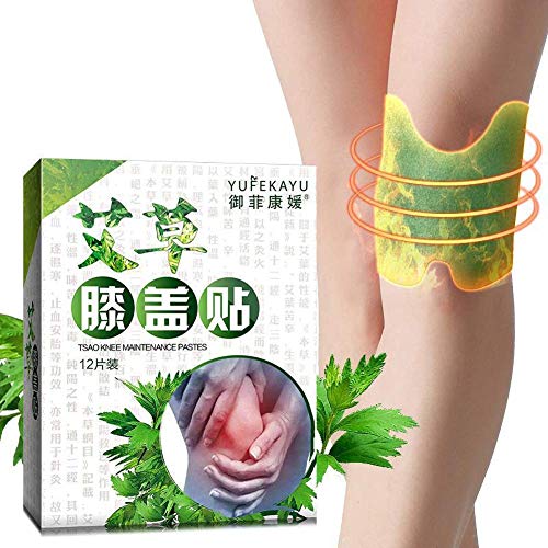 12pcs/Box Alivio de la incomodidad rodilla Yeso Moxa Moxibustión en caliente Alivio del dolor de piernas Ajenjo Etiqueta Autocalentamiento Calentamiento Meridianos Parches Yeso(12 piezas/caja)