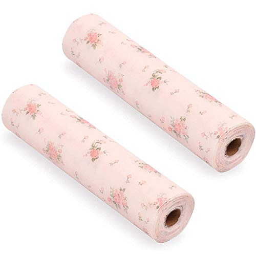 2 Piezas Protector Antideslizante Cocina, Alfombrilla para Armario, Cabinet Mat, Soporte de Papel de Cocina Antimoho, Antibacteriano, Antideslizante e Impermeable (Rosa Rosa, 30 Cm * 500 Cm)