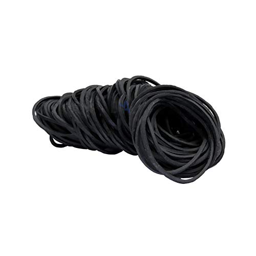 200 gomas elásticas de goma negras Diámetro 40 mm Ancho 1,4 mm Grosor 1,4 mm PangoPack Oficina Packaging Negro