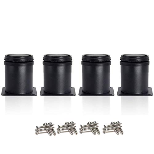 4 piezas Negro Pies ajustables, Pies de gabinete de 50 mm de altura, patas de mesa, patas de muebles, acero inoxidable, altura ajustable de 0-15 cm, vienen con tornillos de acero inoxidable