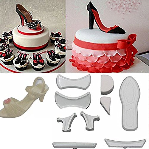 9 moldes de tacones altos para fondant, moldes para decoración de pasteles, herramientas de decoración