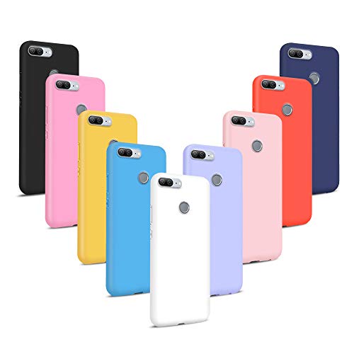 9X Fundas para Honor 9 Lite, Carcasas Flexible Suave TPU Silicona Ultra Delgado Protección Caso(Rojo + Rosa Claro + Púrpura + Amarillo + Rosa Oscuro + Verde + Negro + Azul Oscuro)