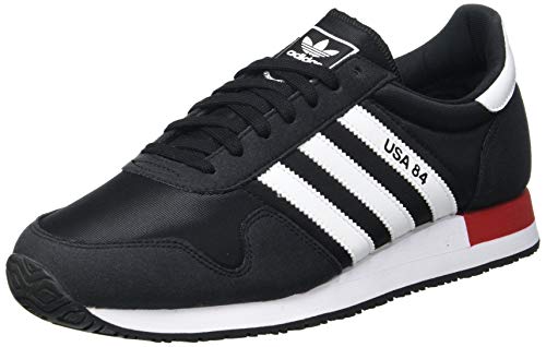 Adidas USA 84, Sneaker Hombre, Core Black/Cloud White/Scarlet, 40 EU