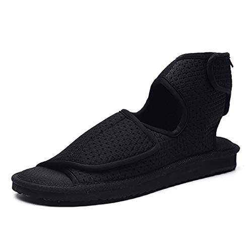 AELEGASN Sandalias Diabéticos Zapatillas De Estar por Casa Zapatos Respirable Ortopédica para Ensanchar Ajustable Antideslizante Cómoda Artritis Edema Zapatos Hinchados 41-48,48