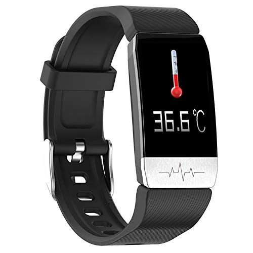 AJL Perseguidor de la Aptitud IP67 Resistente al Agua la Temperatura Corporal del Ritmo cardíaco Pulsera Inteligente del sueño y Otros Relojes de monitoreo Multi-función Compatible con Android iOS