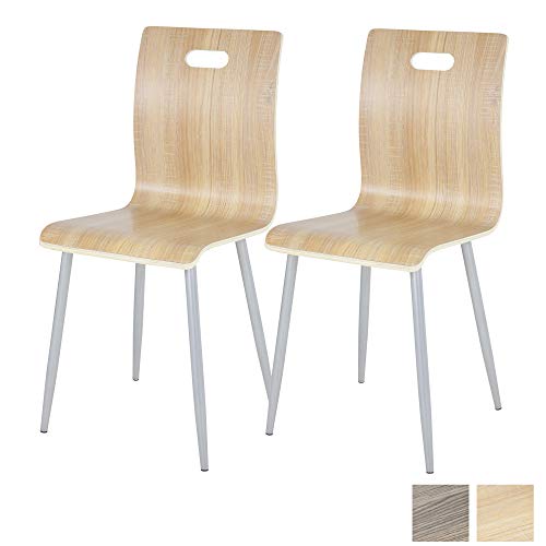 Albatros Silla de diseño Turin, Set de 2 sillas, Roble, de Madera contrachapada