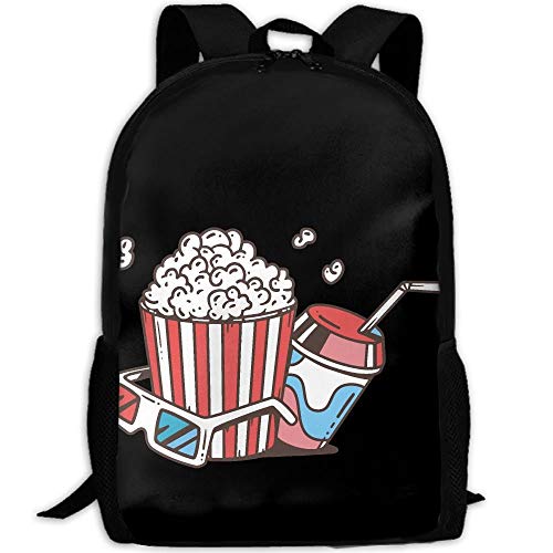 Backpacks,Palomitas De Maíz Y Coca-Cola para La Bolsa De Estudiantes De Cine, Bolsas Decorativas para Niños para Gym Athletic,43x28x16cm