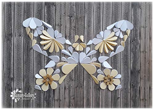 Basteln nach Zahlen Juego de manualidades de mariposas 2 con tonos claros, fondo de imitación de madera