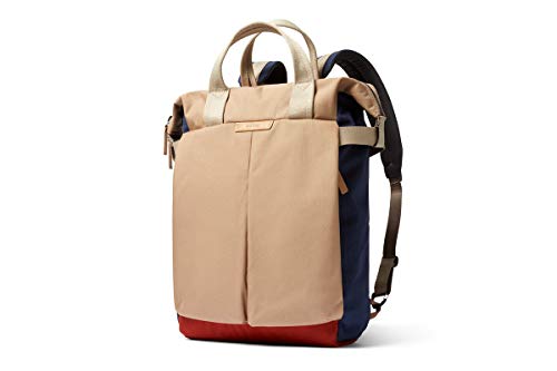 Bellroy Tokyo Totepack, Mochila de Tejido Resistente al Agua Convertible en Bolso-maletín (portátil 15", Tableta, Cuaderno, Cables, Botella de Agua, Ropa, cosméticos) - Desert Ochre