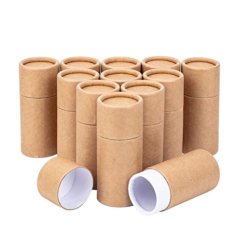 BENECREAT 12PCS 30ml Tubos de Cartón Kraft Contenedores Redondos de Papel Kraft para Lápices, Té, Dulce, Café, Cosmética, Manualidades Embalaje de Regalo