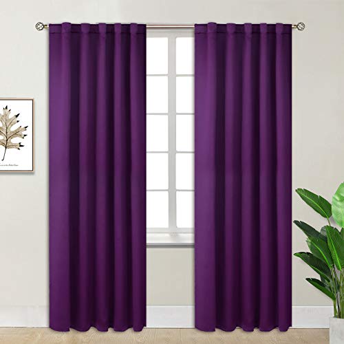 BGment Cortinas Opacas para el Dormitorio Cortina con Aislamiento Térmico para Salon, 117 x 228 cm (An x Al), 2 Paneles, Morado