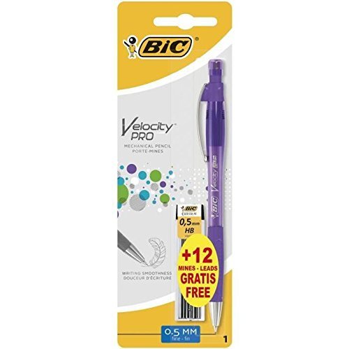 BIC Velocity Pro 0,5 mm Portaminas Automáticos con 12+1 Minas de Recambio - colores Surtidos