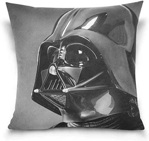 Bigtige Fundas de Almohada Negra de Star Wars Fundas de Almohada Decorativas Impresión a Doble Cara Fundas de Almohada Blanda para Sala de Estar Sofá Sofá Cama Decoración para el hogar 16x16 Pulgadas