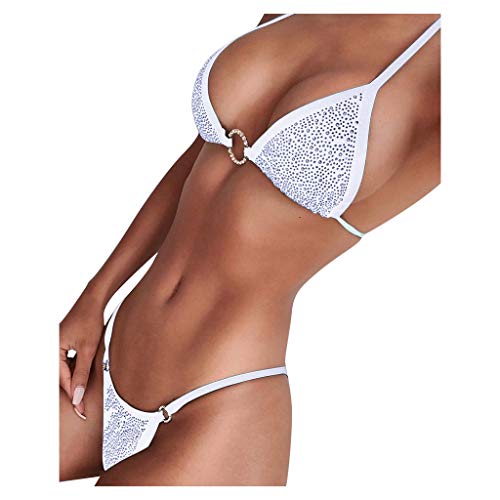 Bikinis Mujer,Dragon868 Sexy Bikini Brasileño con Diamante Mujer 2020 Verano Push Up Halter de Top de Bikini, Brasileño Tangas de Bikini de Cintura Alta, Ropa de Baño Conjuntos de Bikinis