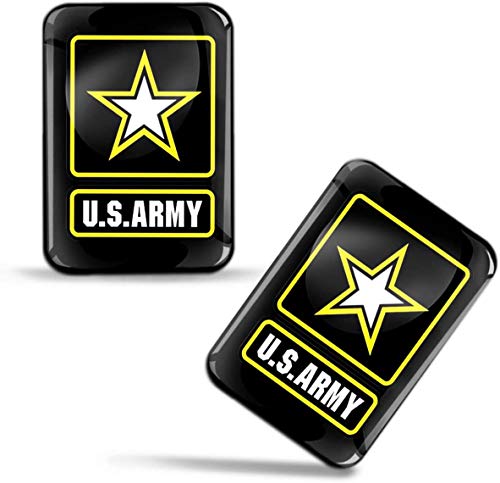 Biomar Labs® 2 x 3D Gel Pegatinas Siliconas Bandera Estrella Militar Americana Ejercítio de Estados Unidos Flag US Star Army Sticker Adhesivos Jeep Auto Coche Moto Bicicleta Ordenador Portátil F 109