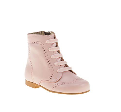 Botas de niña Pascualas. Botines de Piel Fabricadas en España. Disponible Desde la Talla 20 hasta la Talla 34 - Mi Pequeña Modelo 600I Color Rosa.