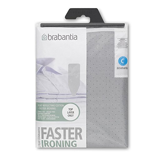 Brabantia - Funda protectora para mesa de planchar, Gris (Metallizzato), 124x45 cm, 1 unidad