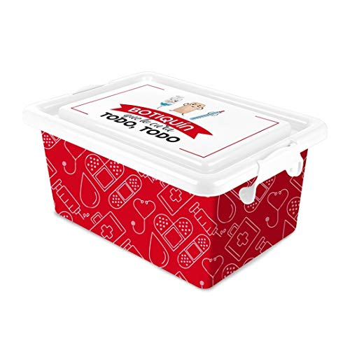 Caja botiquín PVC con Cierre (Rojo, 28x19x12 cm)