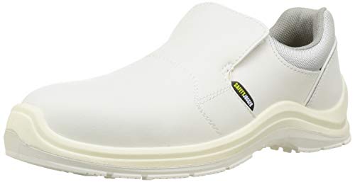 Calzado de seguridad Blanco 73695-44/10 GUSTO81 de Shoes for Crews, unisex, tipo mocasín, número 44, certificado según normas de seguridad CE, EN y S3, Blanco