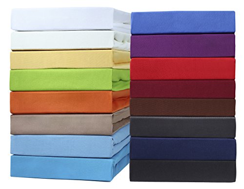 CAMAS DE AGUA Y CANAPÉS DE MUELLES Sábanas bajeras ajustables de Natural Mark Jersey 200x220 cm + 40 cm Gran SELECCIÓN DE COLORES, 100 % algodón, natur / creme, 200 x 220 cm