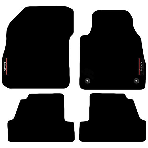 Carsio L64-CARP-CUT-2887-(33 x 2 cm) Alfombrillas a Medida con Logotipo para Vauxhall Mokka/X 2012 en adelante, Color Negro