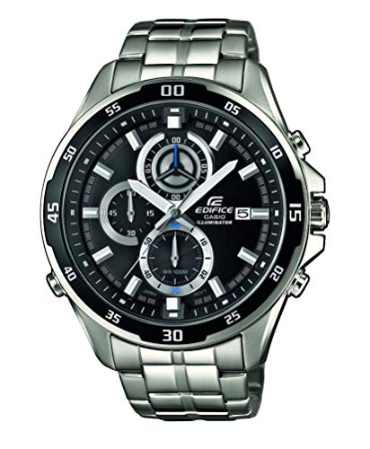 Casio EDIFICE Reloj en caja sólida, 10 BAR, Negro, para Hombre, con Correa de Acero inoxidable, EFR-547D-1AVUEF