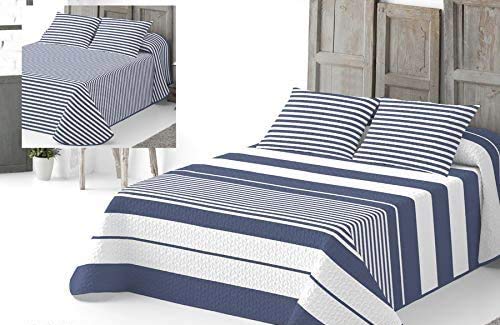 Catotex Colcha BOUTI Reversible Modelo: OTAWA C1-Azul, Medida: 235X270(Cama DE 135cm).