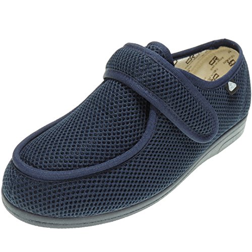 CELIARUIZ Wallaby-REJ Zapatilla Wallaby Rejilla Extra Ancho Especial Antibacteriana Sanitized Diabéticos Posoperatorio Ajuste Velcro Hombre Mujer Unisex Marino Talla 45