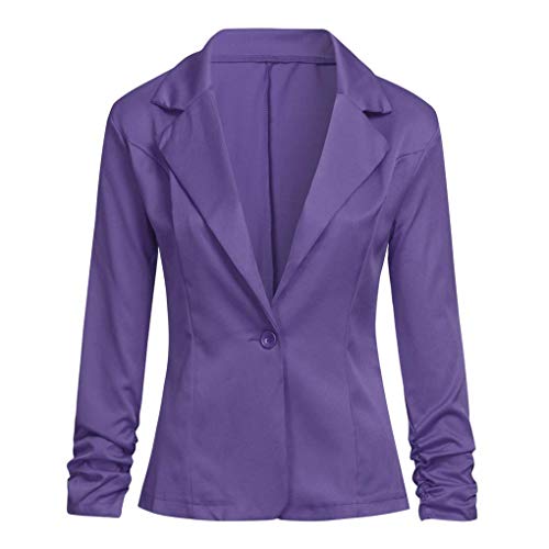 Chaqueta Chaqueta De De Corta Traje Cintura De Manga Tamaños Cómodos Larga para Mujer Chaqueta De Bolero Delgada Elegante Chaqueta De Corte Ajustado De Un Botón Traje De Gabardina Abrigo De Negocios