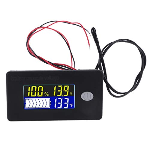 Chenso DC 10 V ~ 100 V Litio Litio Litipo4 Batería de plomo ácido Indicador de capacidad Digital Voltímetro Tester Medidor de temperatura 12 V 24 V 36 V 48 V 96 V