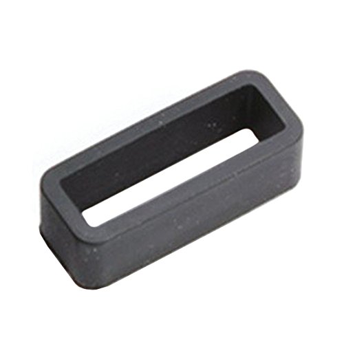 Cikuso Retenedor de Correa para Reloj Negro Hebilla de Caucho de Anillo 18mm