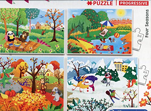 Clementoni- Puzzles 20+60+100+180 Piezas Las cuatros etaciones, Color Multicolor. (21408.2)