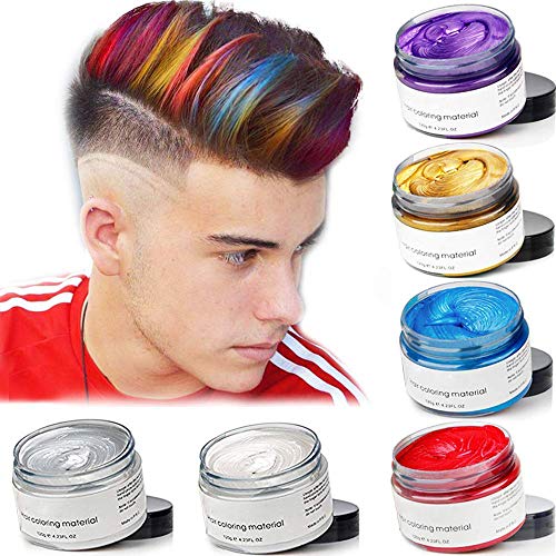 Coloración del cabello Cera Desechable Peinado mate instantáneo Crema de barro Pomadas para el cabello para niños Hombres Mujeres Cosplay Cosplay Discoteca Mascarada Transformación (Azul)