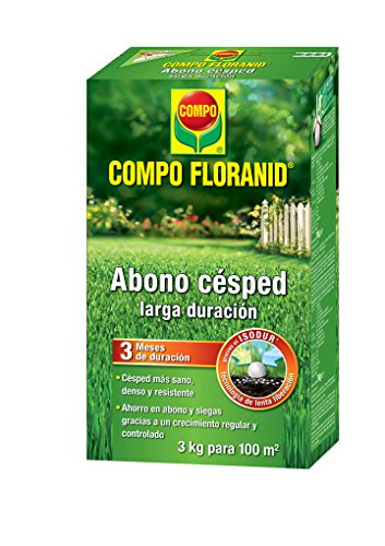 Compo FLORANID Abono césped Larga duración de hasta 3 Meses, para 100 m², Negro, 3 kg