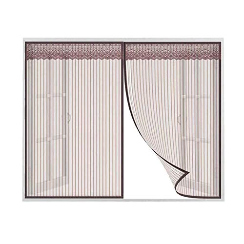 Cortina Mosquitera Magnética Para Puertas. Tejido Súper Fino Para Dejar Pasar el Aire.Cierre Magnético Automático Que Evita el Paso de Insectos. Fácil de Ensamblar-BROWN-150x105cm(59x41inch)