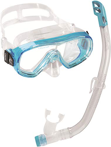 Cressi Ondina VIP Conjunto Combo de Snorkel, Unisex niños, Transparente/Aguamarina, Talla Única