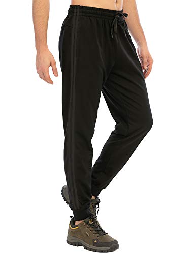 DAFENP Pantalon Chandal Hombres Jogging Deportivos Joggers Pantalones Chándal Hombre Pitillo Algodón Entrenamiento Ajustados Largos Pantalones Running KZ6039M-BlackBlack-2G-M